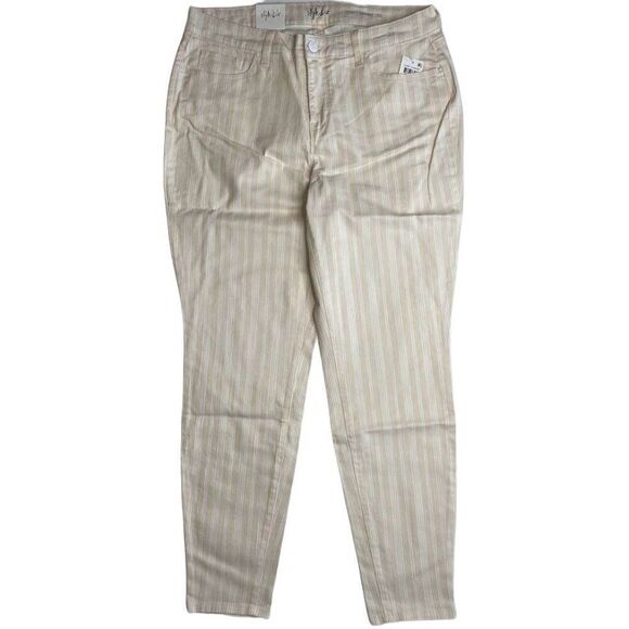 Style & Co Curvy Tummy Control Jeans Women's 16 XL Pale Pink Striped Skinny NEW - Picture 3 of 14